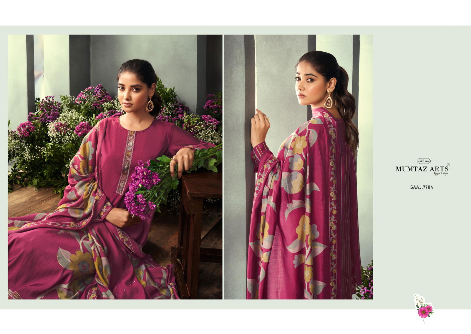 Saaj By Mumtaz Viscose Maslin Digital Dress Material Orders In India